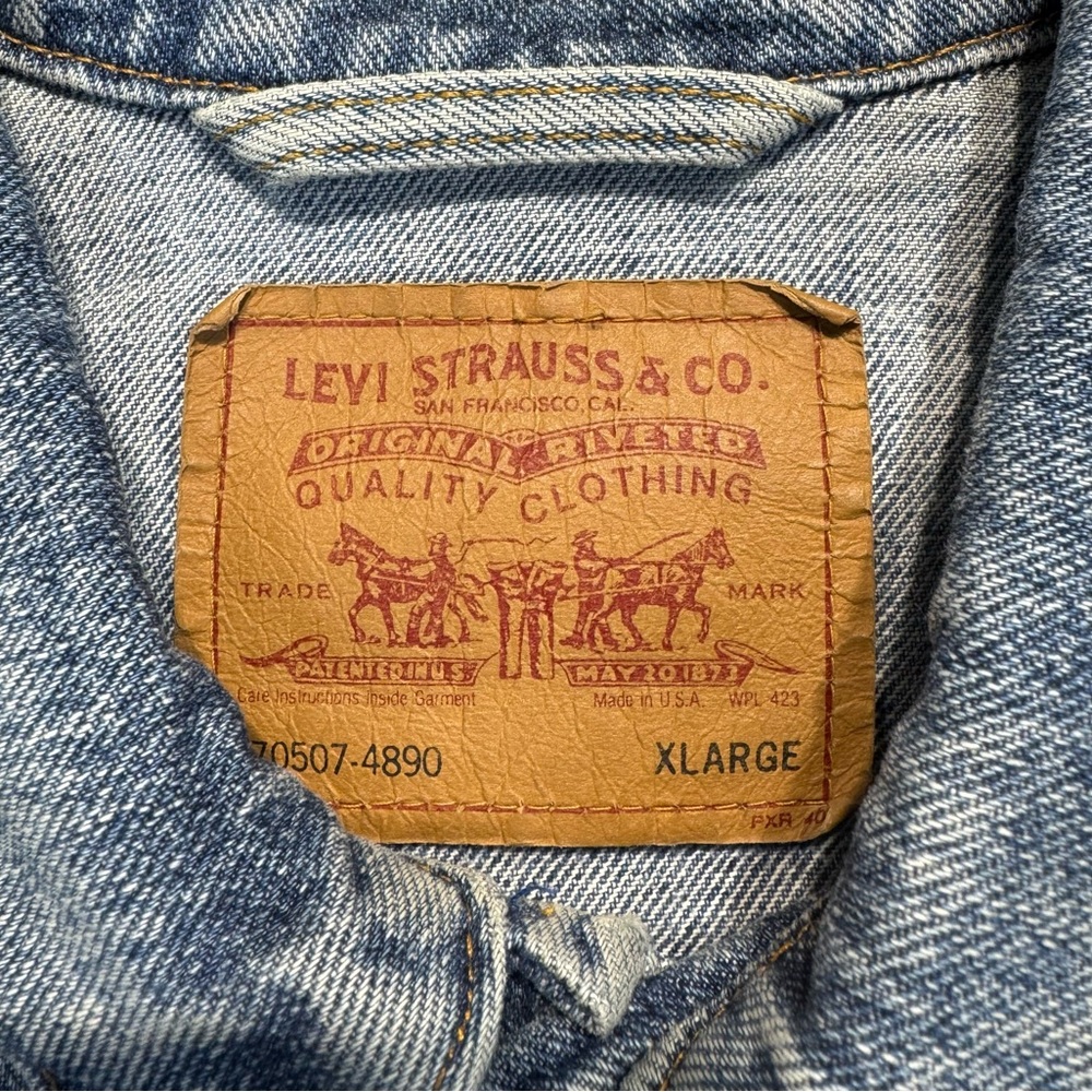 Vintage 90s Levi’s Denim Jean Jacket Men’s Size XL 70507-4890 - Picture 5 of 11
